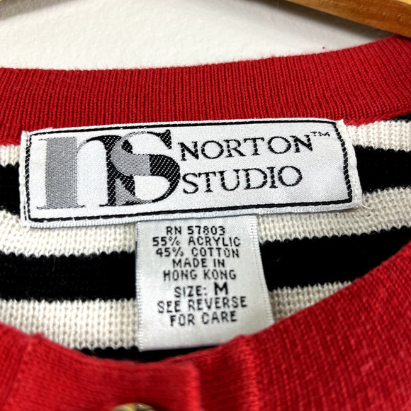 Women's Vintage Striped Norton Studio Cardigan M - Picture 5 of 6